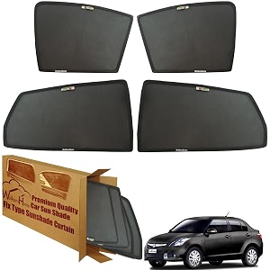 wolkomhome car window sun shade protector curtains set of 4 pc for swift dzire type-3