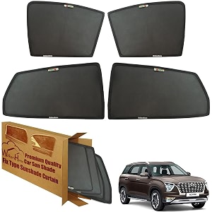 wolkomhome car window sun shade protector curtains set of 4 pc for alcazar 2023