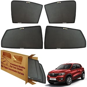 wolkomhome car window sun shade protector curtains set of 4 pc for kwid