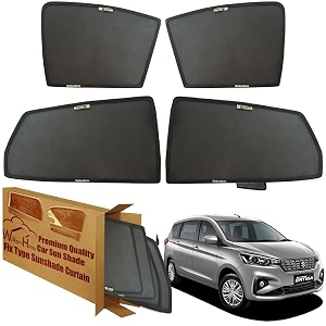 wolkomhome car window sun shade protector curtains set of 6 pc for ertiga 2019 set of 6