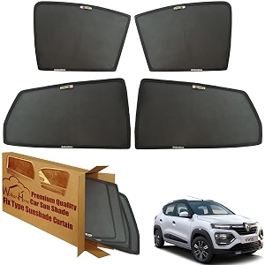 wolkomhome car window sun shade protector curtains set of 4 pc for kwid 2023
