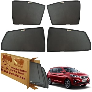 wolkomhome car window sun shade protector curtains set of 4 pc for ertiga 2022