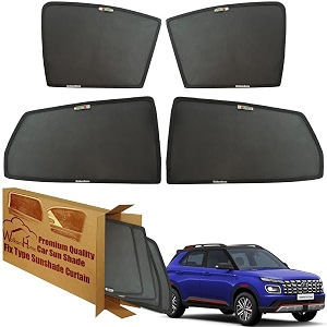 wolkomhome car window sun shade protector curtains set of 4 pc for venue n line 2023