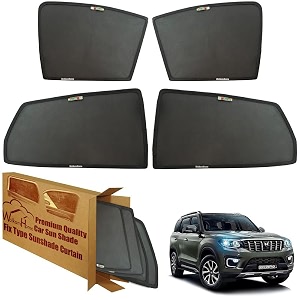 wolkomhome car window sun shade protector curtains set of 4 pc for scorpio-n 2022
