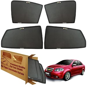wolkomhome car window sun shade protector curtains set of 4 pc for aveo