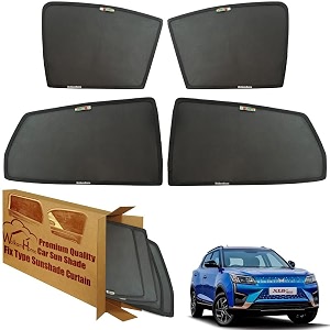 wolkomhome car window sun shade protector curtains set of 4 pc for xuv400 2023