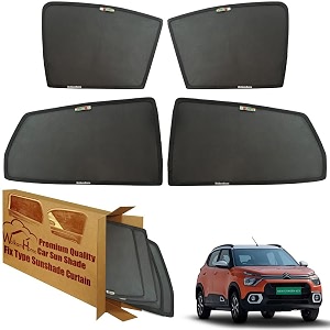 wolkomhome car window sun shade protector curtains set of 4 pc for citroen ec3 2023