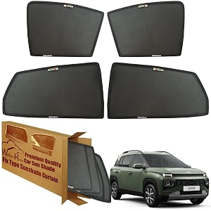 wolkomhome car window sun shade protector curtains set of 4 pc for exter
