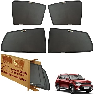 wolkomhome car window sun shade protector curtains set of 4 pc for carens 2023