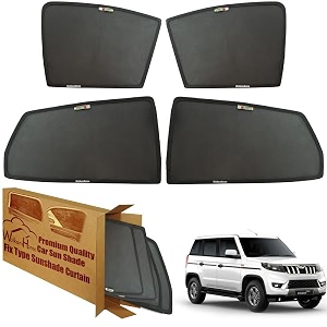 wolkomhome car window sun shade protector curtains set of 4 pc for bolero neo 2021