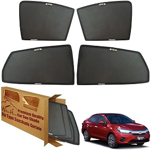 wolkomhome car window sun shade protector curtains set of 4 pc for city hybrid ehev 2022
