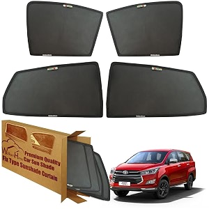 wolkomhome car window sun shade protector curtains set of 6 pc for innova crysta 2016 set of 6