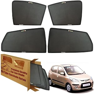 wolkomhome car window sun shade protector curtains set of 4 pc for i10 type-1 old