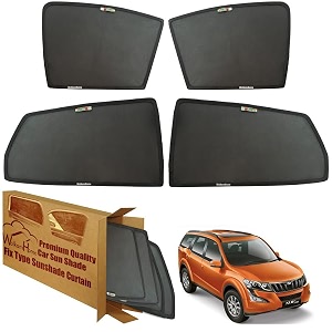 wolkomhome car window sun shade protector curtains set of 4 pc for xuv 500-2015