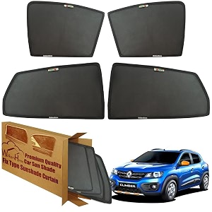 wolkomhome car window sun shade protector curtains set of 4 pc for kwid climber
