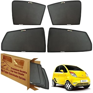 wolkomhome car window sun shade protector curtains set of 4 pc for nano