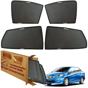 wolkomhome car window sun shade protector curtains set of 4 pc for amaze type-1