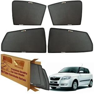 wolkomhome car window sun shade protector curtains set of 4 pc for fabia