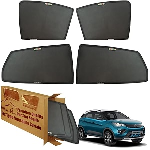 wolkomhome car window sun shade protector curtains set of 4 pc for nexon ev 2020