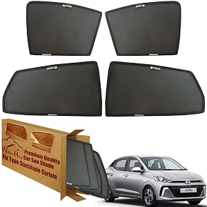 wolkomhome car window sun shade protector curtains set of 4 pc for aura 2023