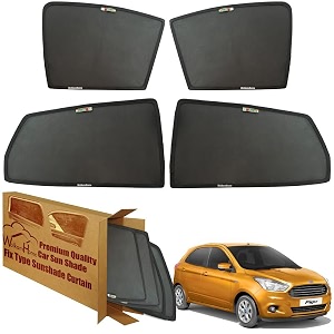 wolkomhome car window sun shade protector curtains set of 4 pc for figo 2015