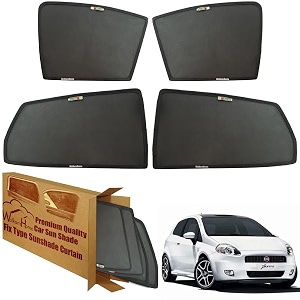 wolkomhome car window sun shade protector curtains set of 4 pc for punto