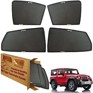 wolkomhome car window sun shade protector curtains set of 4 pc for thar 2021-23 set of 4