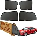 WolkomHome Car Window Sun Shade Protector Curtains Set of 4 pc for Verna Fluidic 4S