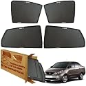 WolkomHome Car Window Sun Shade Protector Curtains Set of 4 pc for Indigo