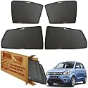 WolkomHome Car Window Sun Shade Protector Curtains Set of 4 pc for Wagon R 2019