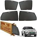 WolkomHome Car Window Sun Shade Protector Curtains Set of 4 pc for Nexon EV 2023
