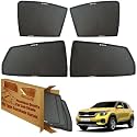 WolkomHome Car Window Sun Shade Protector Curtains Set of 4 pc for Seltos