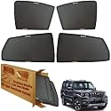 WolkomHome Car Window Sun Shade Protector Curtains Set of 4 pc for Scorpio 2023