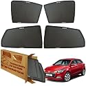 WolkomHome Car Window Sun Shade Protector Curtains Set of 4 pc for I20 Elite