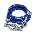 WolkomHome Heavy Duty Tow Ropes 4M 5 Tons Wire Cable High Strength Hook Steel Wire Trailer Car Emergency Towing Rope for SsangYong Rexton