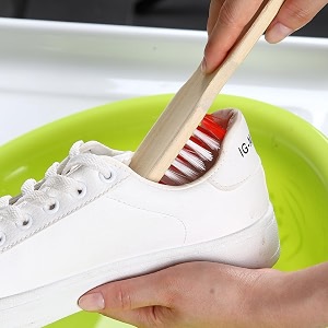 wolpin set of 3 pc clothes cleaning brush multipurpose bathroom cleaning sink brush shoe brush with wooden handle