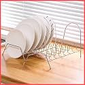wolpin 1 Pc Stainless Steel Plate Rack|Dish Rack|Plate Stand|Dish Stand|Lid Holder Utensils Rack For Kitchen Cabinet-8 Sections With Anti-Rust Nano Coating Plates Organiser,12.5x16.5x31.5 Centimeters