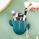 Wolpin Bathroom Cosmetic Organizer Storage Box (14.5 x 14.5 CM) | Self-Adhesive Wall-Mounted with Hooks for Toiletries &amp; Accessories (Green)