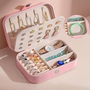 Wolpin Jewellery Organiser PU Leather Magnetic Buckle