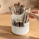Wolpin Makeup Organiser (12 x 12 x 11 CM) | Cosmetic Storage Box for Lipstick, Brushes &amp; Skin Care Items | Plastic Case Holder for Dressing Table &amp; Home Use