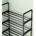 wolpin Multi-Purpose 3 Shelves Shoe Stand &amp; Rack | Shelve Storage Rack Steel Dust-Proof for Footwear - Black