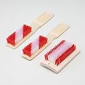 Wolpin Set of 3 Pc Clothes Cleaning Brush Multipurpose Bathroom Cleaning Sink Brush, Shoe Brush with Wooden Handle