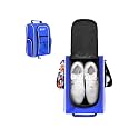 Wolt | Golf Shoe Bag for Travel- Zippered Shoes Carrier Bags with Ventilation & Double Outside Accessory Pocket for Socks, Tees, Golf Balls, Etc. for Women and Men (Blue)