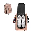 Wolt |Golf Shoe Bag for Travel- Zippered Shoes Carrier Bags with Ventilation & Double Outside Accessory Pocket for Socks, Tees, Golf Balls, Etc. for Women and Men (LightPink)