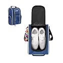 Wolt |Golf Shoe Bag for Travel- Zippered Shoes Carrier Bags with Ventilation & Double Outside Accessory Pocket for Socks, Tees, Golf Balls, Etc. for Women and Men (DarkBlue)