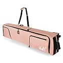 WOLT Rolling Ski Bag,Padded Snowboard Bag with Wheels for Air Travel, Fit to Double Pairs of Skis up to 175 or 190 cm