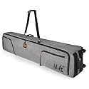 WOLT Rolling Ski Bag,Padded Snowboard Bag with Wheels for Air Travel, Fit to Double Pairs of Skis up to 175 or 190 cm