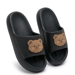 Wolvesden Cute Bear Womens Slip-On Slides