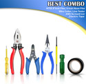 Wolzook 8 Plier with Noise Plier, Wire Cutter,Line Tester, 2in1 Screwdriver, Tape W Hand Tool Kit