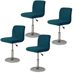 womaco bar stool cover with back printed dining room square swivel barstool chair seat cushion slipcover for counter height mid low back chair protector 4 peacock blue